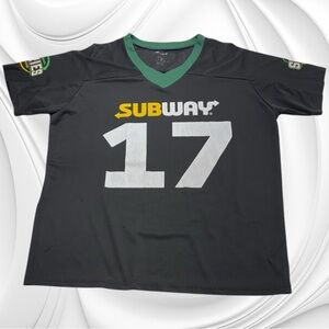 SUBWAY Men’s XXL Black Jersey 17 GARLIC ROAST BEEF Employee